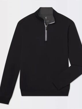 NWT ~Fairway & Greene Cave Quarter Zip Tech Pullover in Black ~ Size L